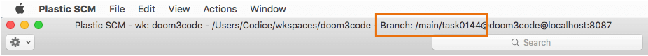 Plastic SCM GUI - macOS - Current branch