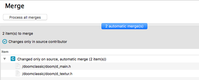 Plastic SCM GUI - macOS - Process all merges