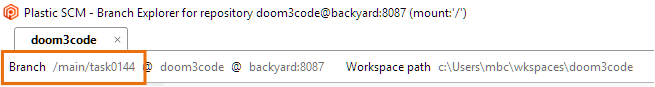 Plastic SCM GUI - Windows - Current branch