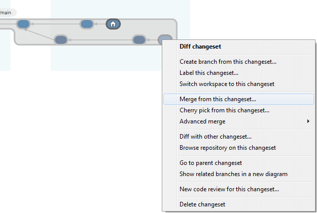Merging a multi-head line of changesets