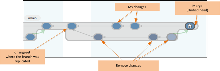 Multi-headed branch unified in the Branch Explorer