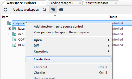 Creating an Xlink in the GUI Client