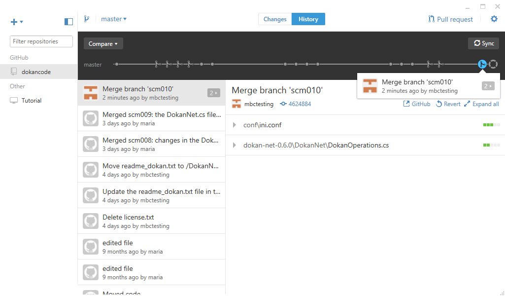 GitSync - Git 端 - 合併完成